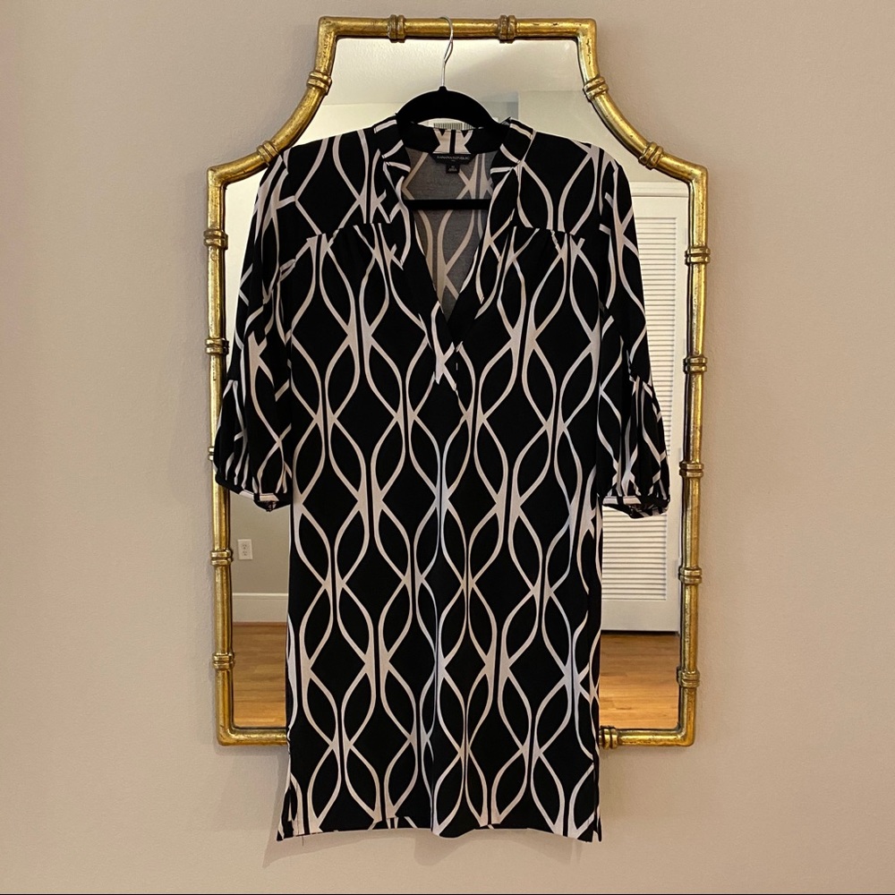 Banana Republic Small Tunic Dress Black White